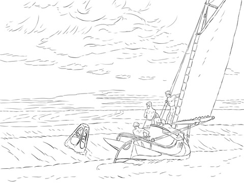 Ground Swell By Edward Hopper Coloring Page